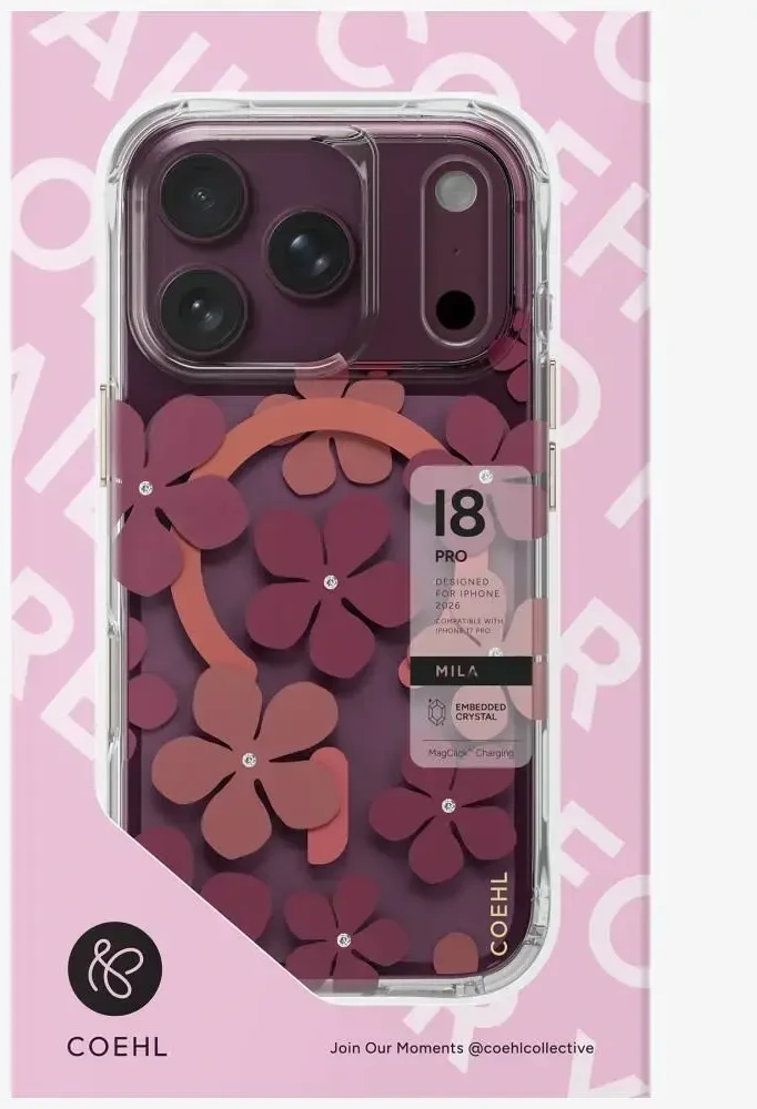 Dėklas UNIQ Coehl Mila, skirtas iPhone 18 Pro / 17 Pro, su magnetiniu įkrovimu, bordo spalvos