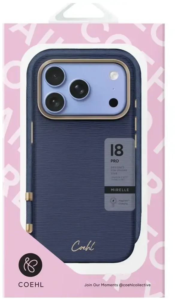 Dėklas UNIQ Coehl Mirelle, skirtas iPhone 18 Pro / 17 Pro, su magnetiniu įkrovimu, noble mėlynas spalvos