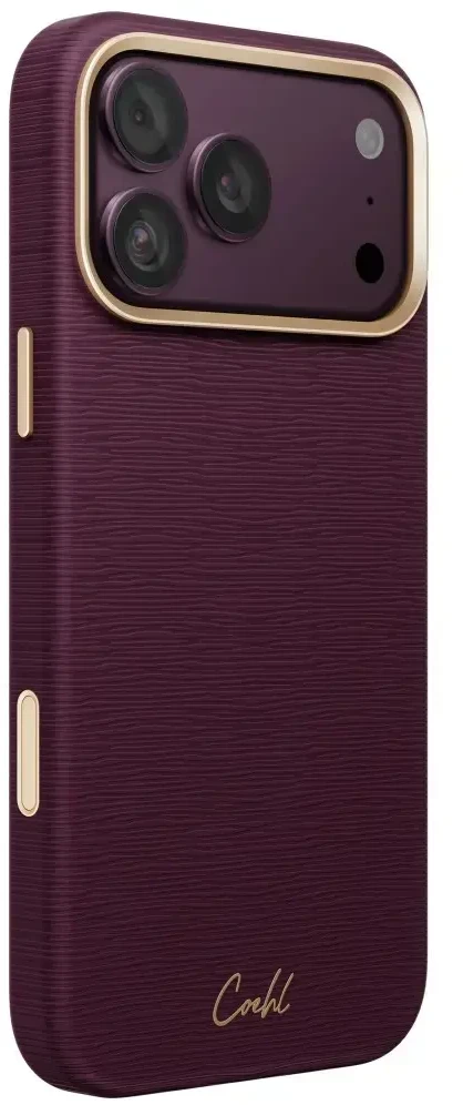Dėklas UNIQ Coehl Mirelle, skirtas iPhone 18 Pro Max / 17 Pro Max, su magnetiniu įkrovimu, bordo spalvos
