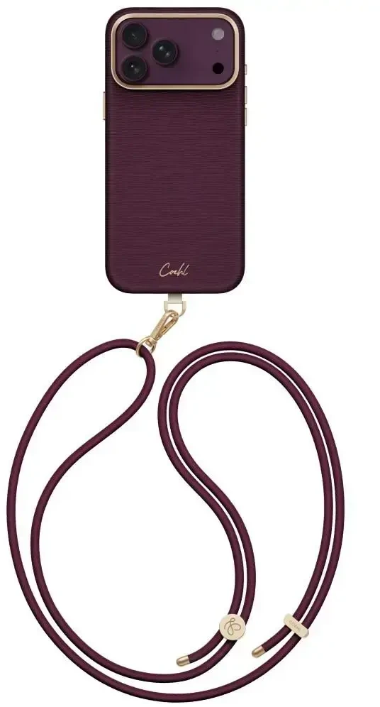 Dėklas UNIQ Coehl Mirelle, skirtas iPhone 18 Pro Max / 17 Pro Max, su magnetiniu įkrovimu, bordo spalvos
