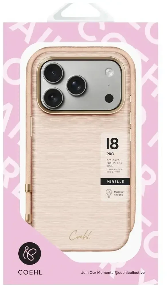 Dėklas UNIQ Coehl Mirelle, skirtas iPhone 18 Pro / 17 Pro, su magnetiniu įkrovimu, rožinis