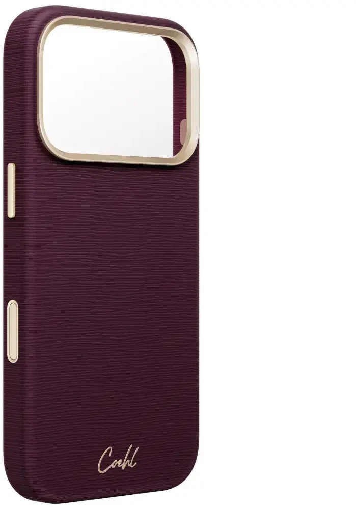 Dėklas UNIQ Coehl Mirelle, skirtas iPhone 18 Pro / 17 Pro, su magnetiniu įkrovimu, bordo spalvos