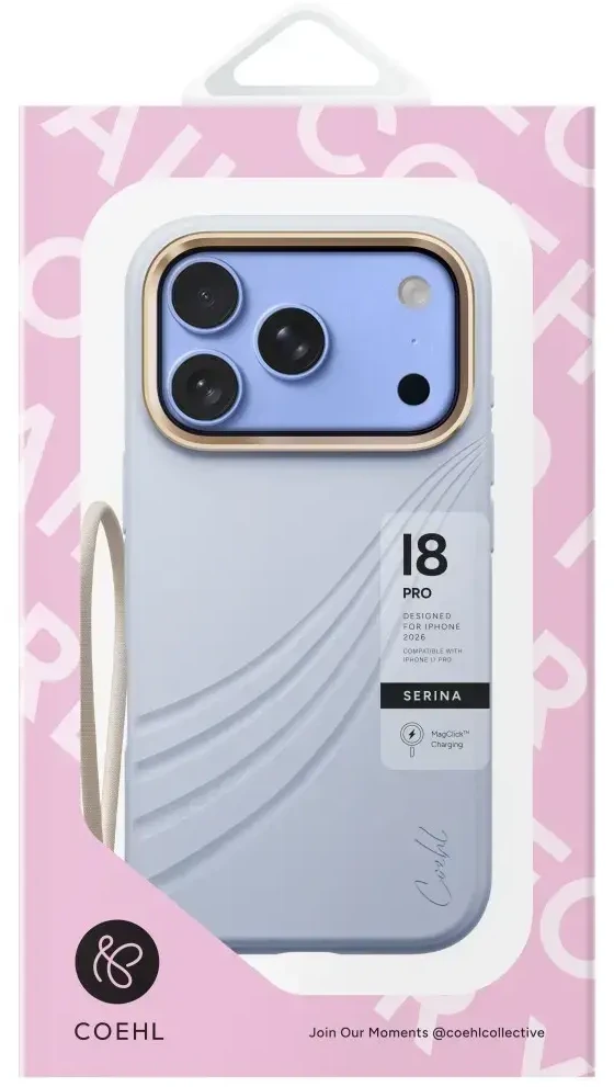 Dėklas UNIQ Coehl Serina, skirtas iPhone 18 Pro / 17 Pro, su magnetiniu įkrovimu, mėlynas