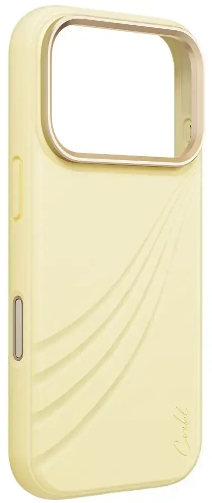 Dėklas UNIQ Coehl Serina, skirtas iPhone 18 Pro / 17 Pro, su magnetiniu įkrovimu, geltonas