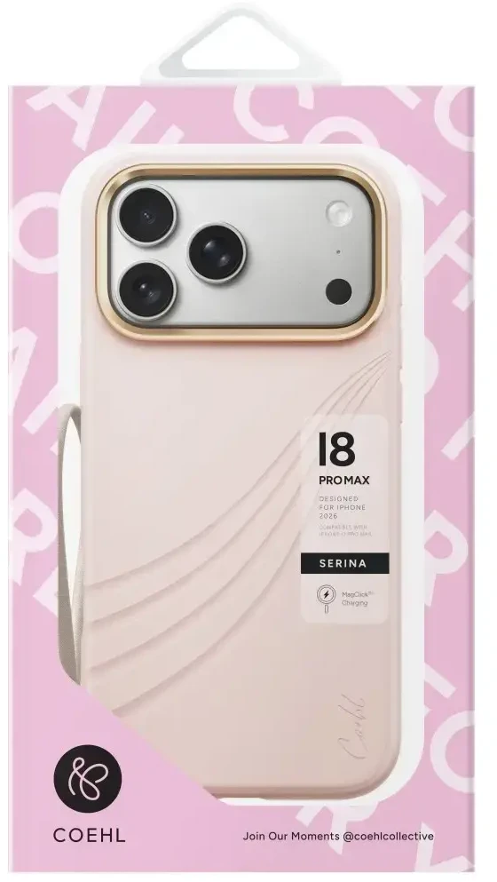 Dėklas UNIQ Coehl Serina, skirtas iPhone 18 Pro Max / 17 Pro Max, su magnetiniu įkrovimu, rožinis
