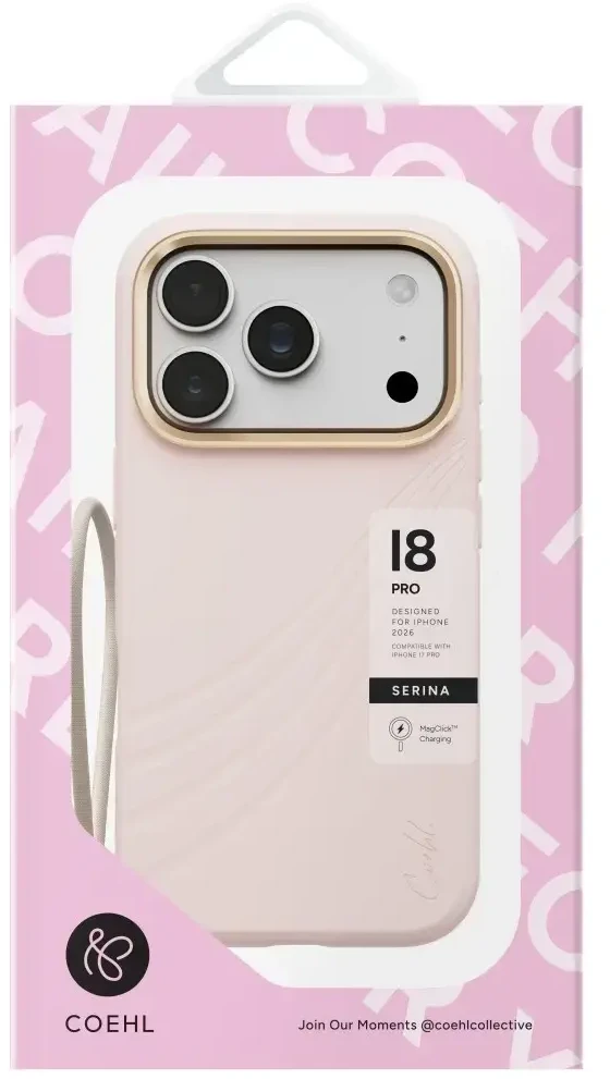 Dėklas UNIQ Coehl Serina, skirtas iPhone 18 Pro / 17 Pro, su magnetiniu įkrovimu, rožinis