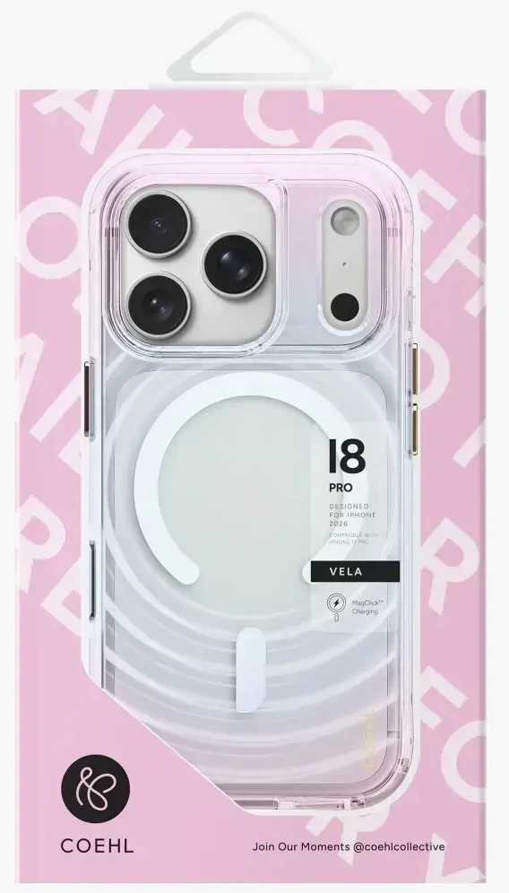 Dėklas UNIQ Coehl Vela, skirtas iPhone 18 Pro / 17 Pro, su magnetiniu įkrovimu, opal spalvos