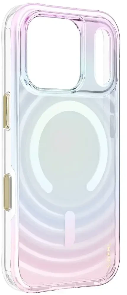 Dėklas UNIQ Coehl Vela, skirtas iPhone 18 Pro / 17 Pro, su magnetiniu įkrovimu, opal spalvos
