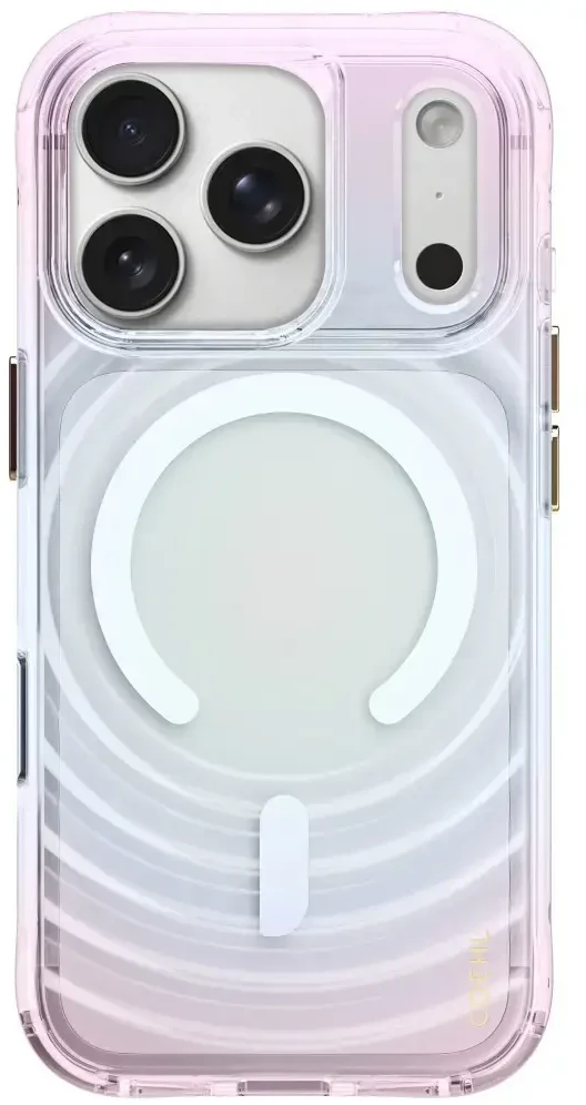Dėklas UNIQ Coehl Vela, skirtas iPhone 18 Pro / 17 Pro, su magnetiniu įkrovimu, opal spalvos