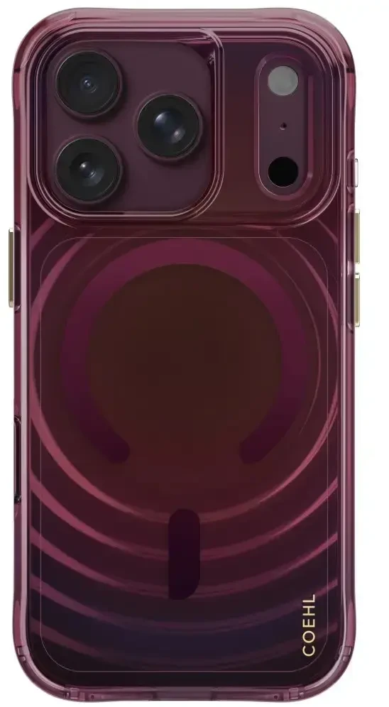 Dėklas UNIQ Coehl Vela, skirtas iPhone 18 Pro / 17 Pro, su magnetiniu įkrovimu, bordo spalvos