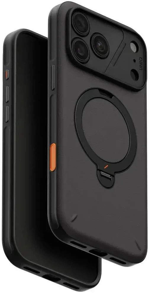 Dėklas UNIQ Elix do iPhone 18 Pro Max / 17 Pro Max 360 Rotating Kickstand pilka