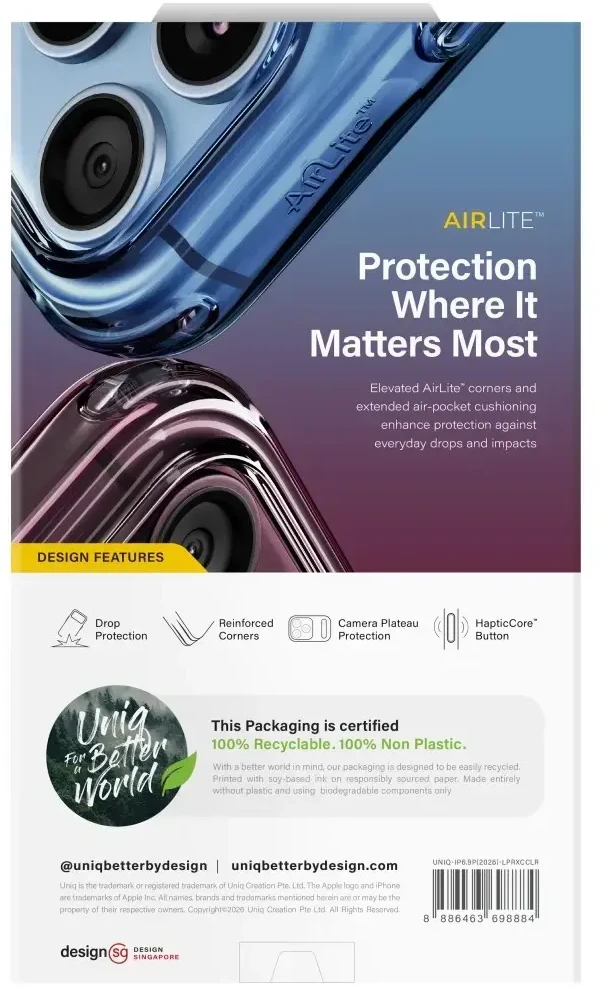 Dėklas UNIQ Lifepro Xtreme do iPhone 18 Pro / 17 Pro permatomas