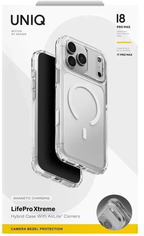 Dėklas UNIQ LifePro Xtreme, skirtas iPhone 18 Pro Max / 17 Pro Max, su Magclick įkrovimu, skaidrus