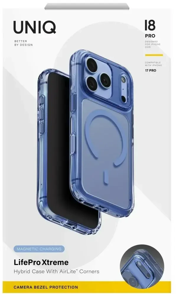 Dėklas UNIQ LifePro Xtreme, skirtas iPhone 18 Pro / 17 Pro, su Magclick įkrovimu, mėlynas