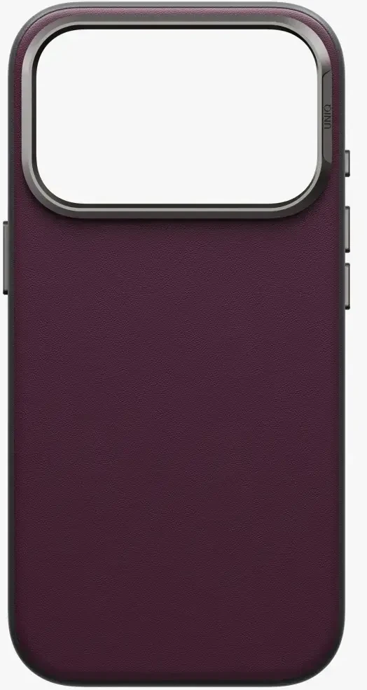Dėklas UNIQ Lyden DS, skirtas iPhone 18 Pro / 17 Pro, su Magclick įkrovimo funkcija, bordo spalvos