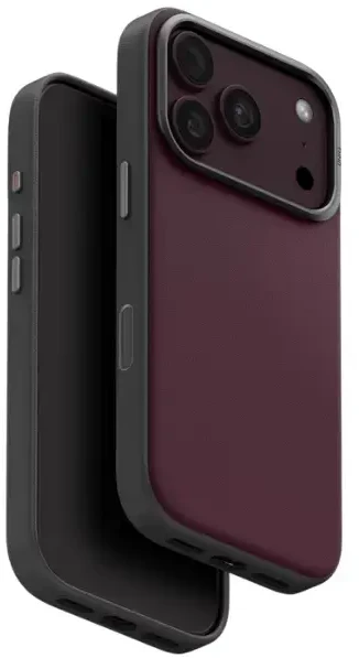Dėklas UNIQ Lyden DS, skirtas iPhone 18 Pro / 17 Pro, su Magclick įkrovimo funkcija, bordo spalvos
