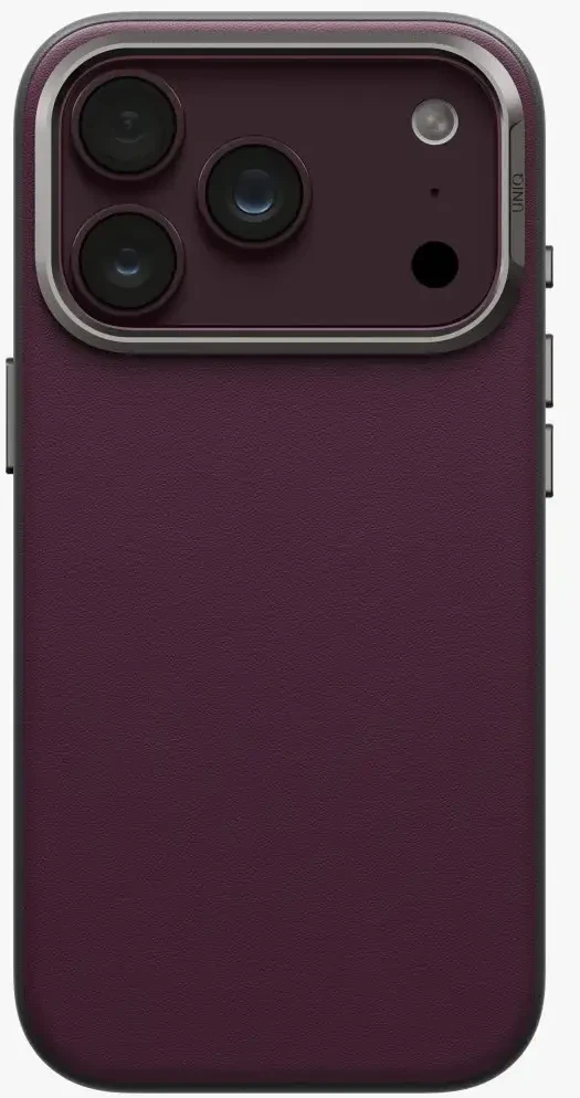 Dėklas UNIQ Lyden DS, skirtas iPhone 18 Pro / 17 Pro, su Magclick įkrovimo funkcija, bordo spalvos