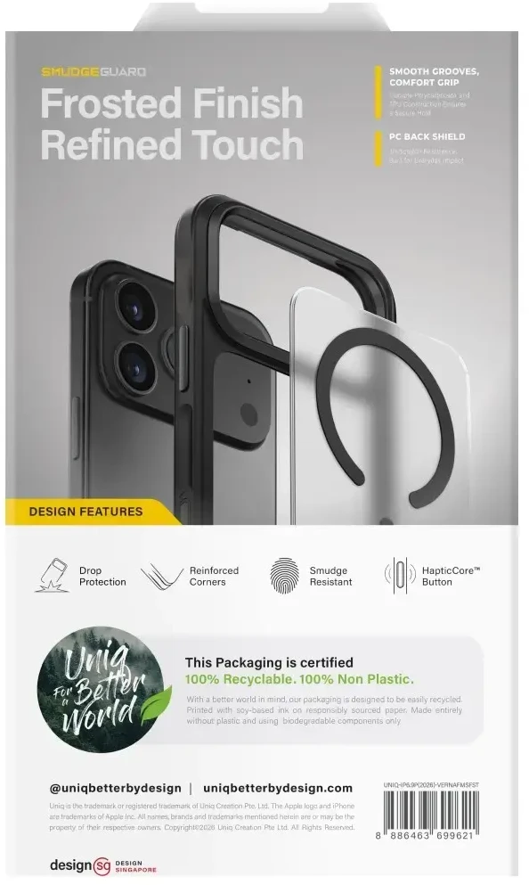 Dėklas UNIQ Veren do iPhone 18 Pro Max / 17 Pro Max Magclick Charging smoky frost
