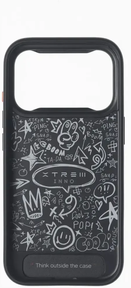 Dėklas XTREM Instant Custom E-INK, skirtas iPhone 18 Pro/17 Pro, juodas