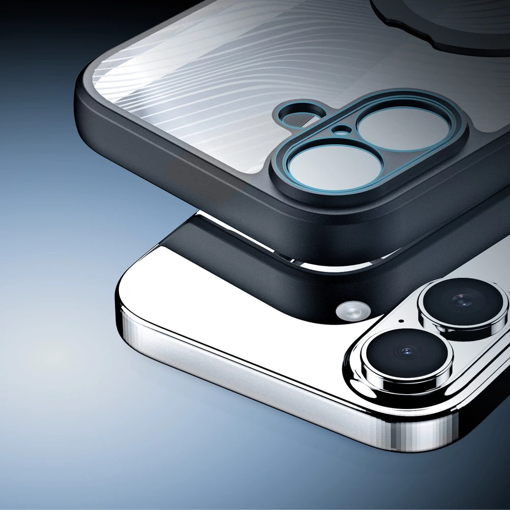 Dux Ducis Aimo Mag dėklas su Magnetic Ring and Stand skirtas Apple iPhone 17 – juodos spalvos