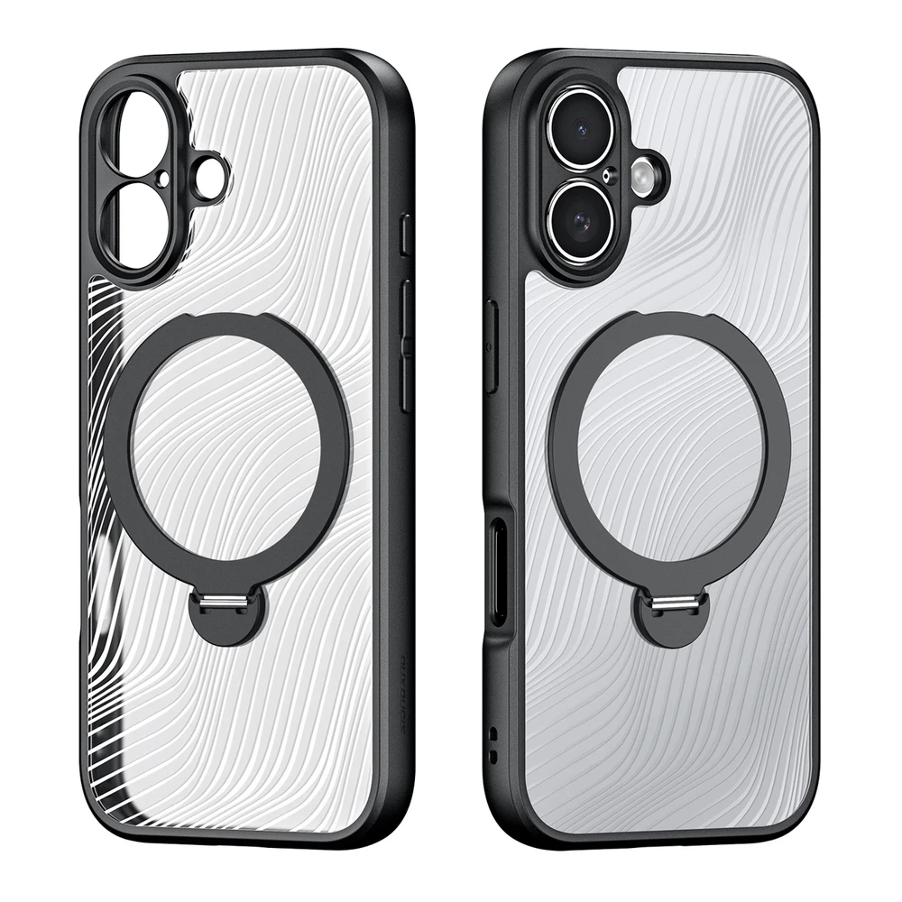 Dux Ducis Aimo Mag dėklas su Magnetic Ring and Stand skirtas Apple iPhone 17 – juodos spalvos