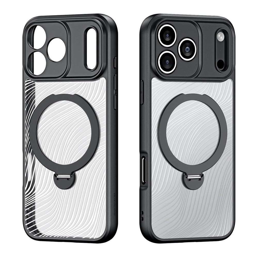 Dux Ducis Aimo Mag dėklas su Magnetic Ring and Stand skirtas Apple iPhone 17 Pro Max – juodos spalvos