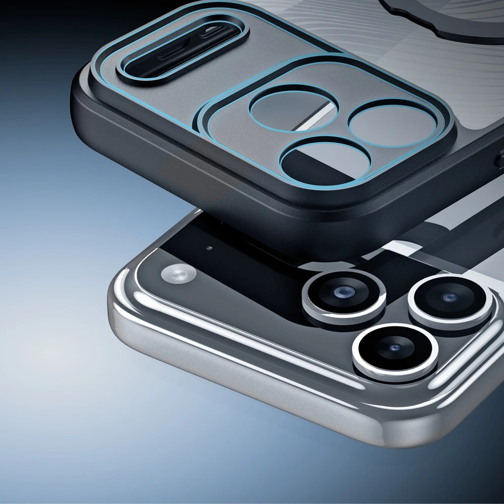 Dux Ducis Aimo Mag dėklas su Magnetic Ring and Stand skirtas Apple iPhone 17 Pro – juodos spalvos