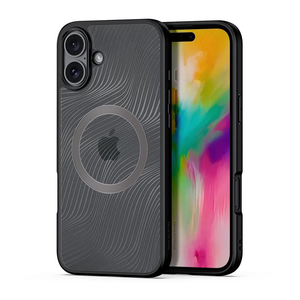Dux Ducis dėklas AIMO MAG compatible su MagSafe skirtas Apple iPhone 16 juodos spalvos