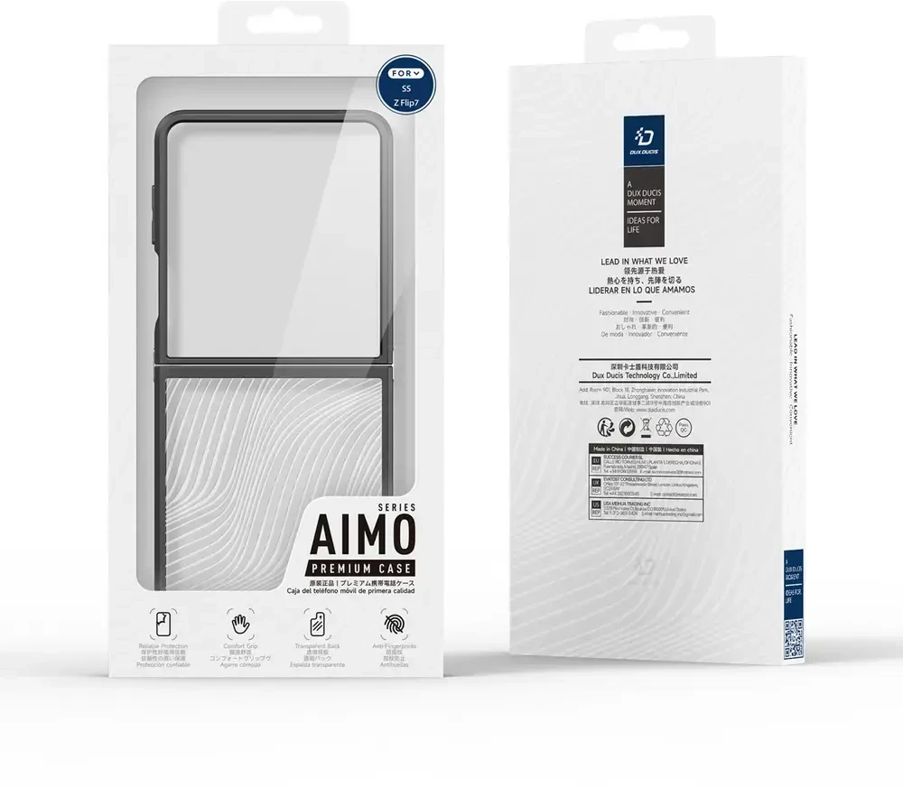 Dux Ducis Aimo dėklas skirtas Samsung Galaxy Z Flip7 – juodos spalvos