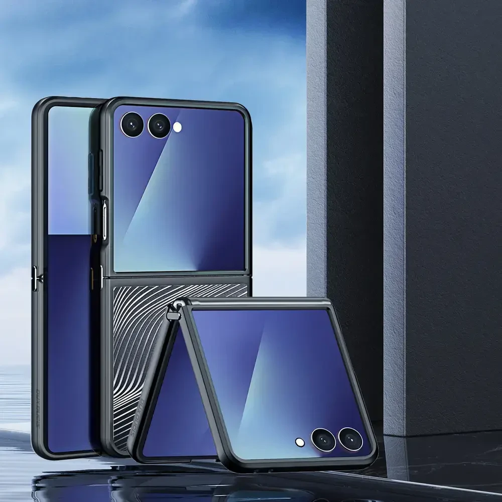 Dux Ducis Aimo dėklas skirtas Samsung Galaxy Z Flip7 – juodos spalvos
