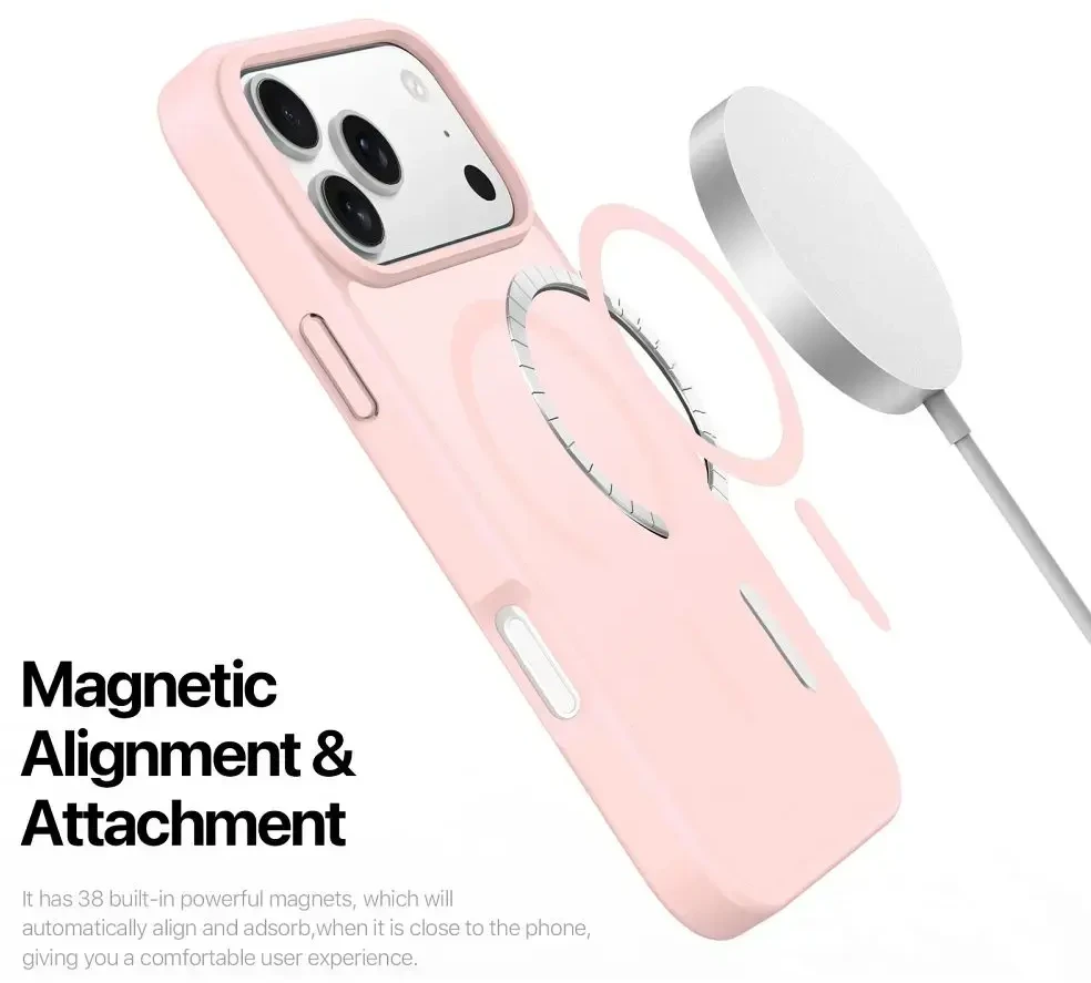 DUX DUCIS dėklas YIND, suderinamas su MagSafe, skirtas iPhone 18 Pro / 17 Pro (atviro žiedo versija) šviesiai rožinė