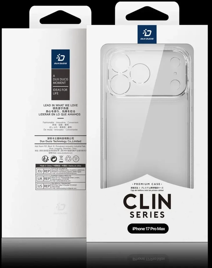 Dux Ducis Clin dėklas skirtas Apple iPhone 17 Pro Max – skaidrus