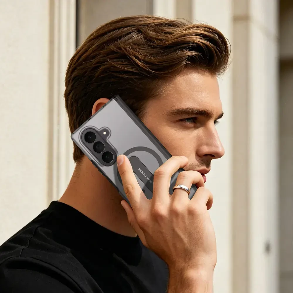 Dėklas Dux Ducis Kind Case for Samsung Galaxy Z Fold 8 Ultra / Z Fold 7 with Stand Compatible with MagSafe - Juodas