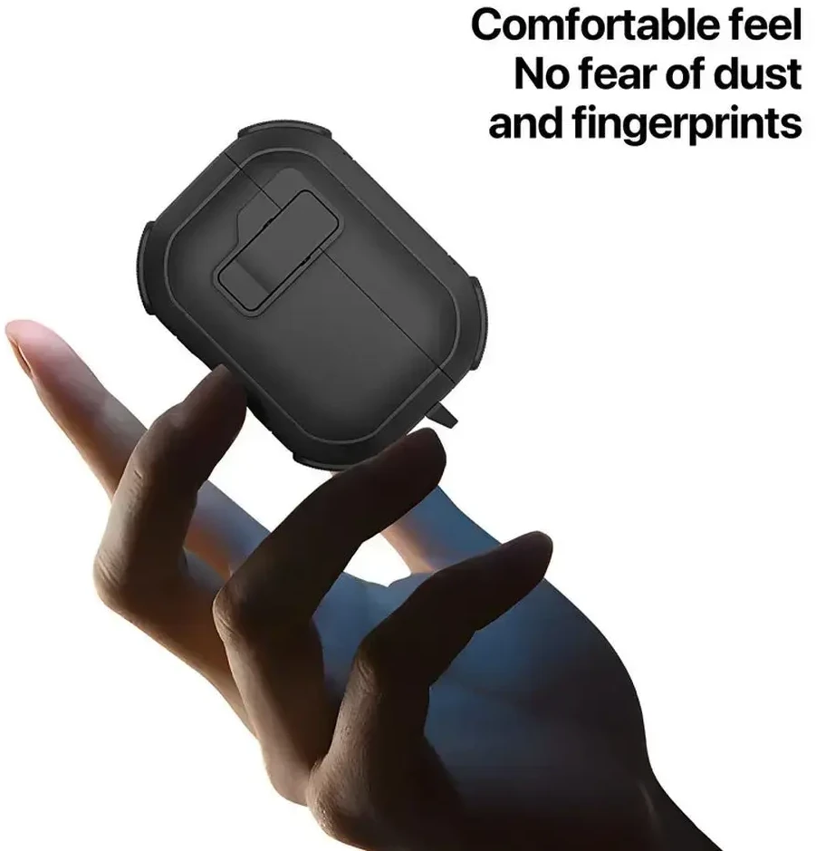 Ausinių dėklas Dux Ducis PECP, skirtas AirPods 4 ausinėms, apsauginis TPU+PC, juodas