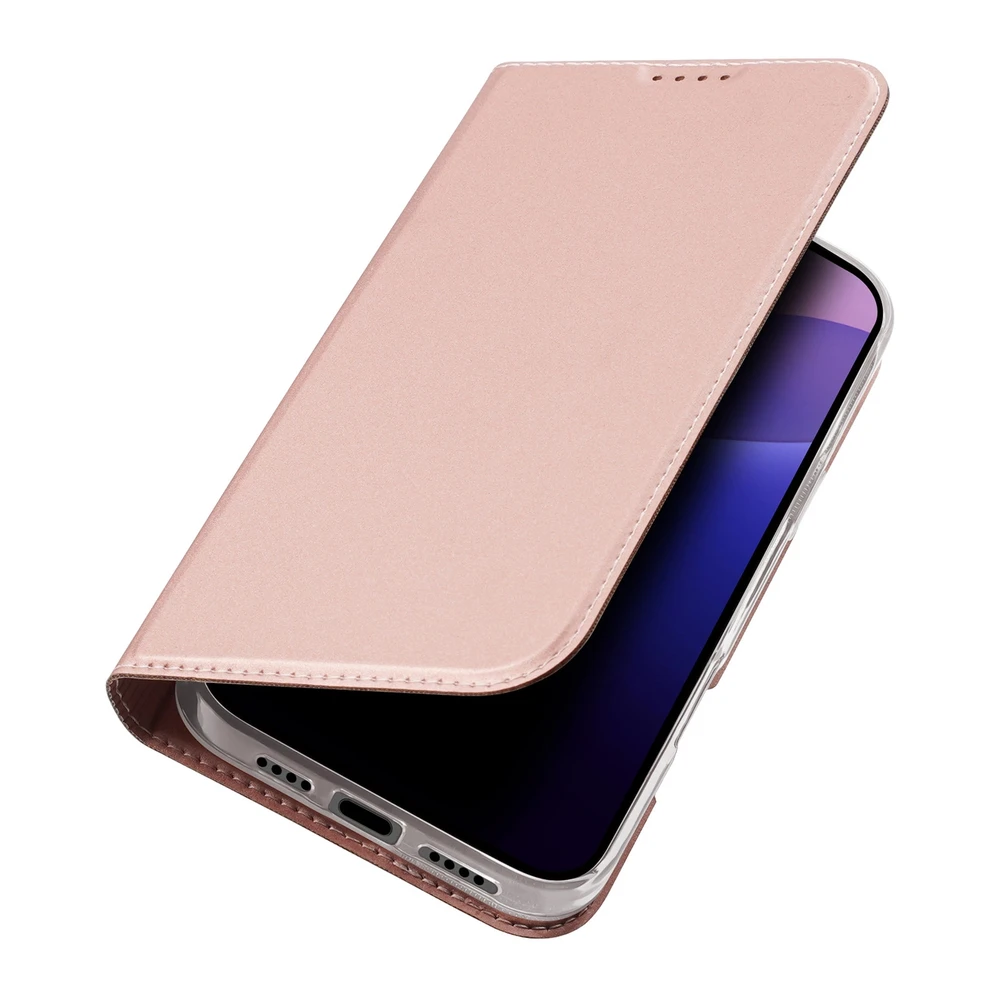 Dux Ducis atverčiamas dėklas SKIN PRO skirtas Apple iPhone 16 Pro Max rožinės spalvos