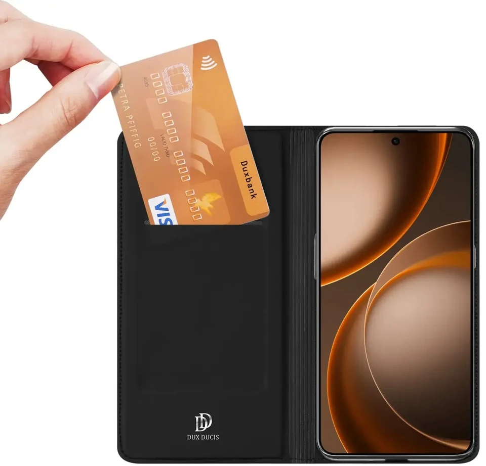 DUX DUCIS piniginės dėklas SKIN PRO, skirtas OPPO FIND X9 Ultra, juodas