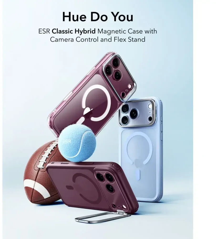 Dėklas Esr Classic Hybrid Kickstand Magsafe iPhone 17 Pro Max / 18 Pro Max frosted deep burgundy