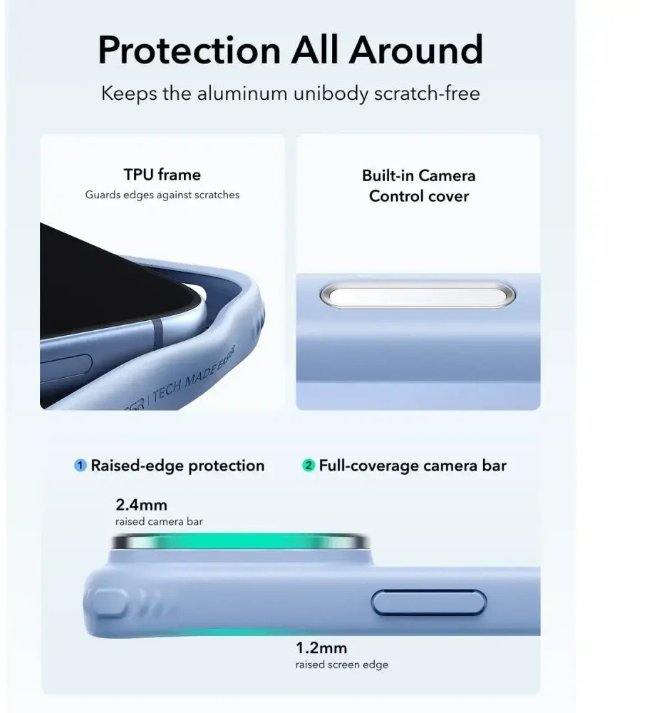 Dėklas Esr Classic Hybrid Kickstand Magsafe iPhone 17 Pro Max / 18 Pro Max frosted light mėlynas