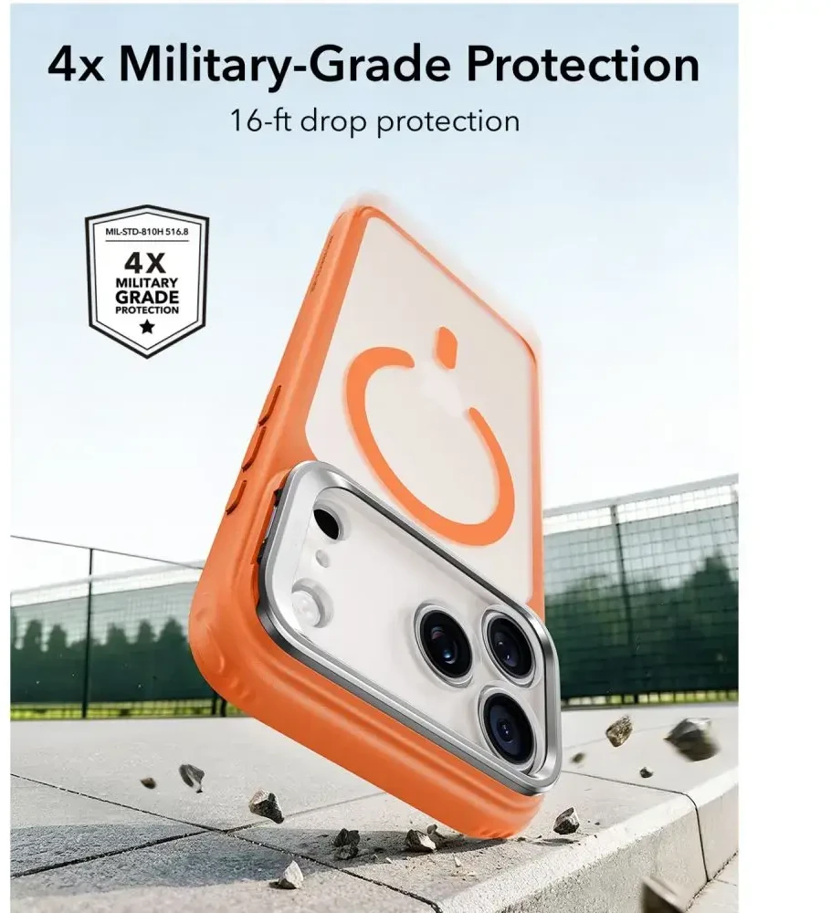 Dėklas ESR CLASSIC HYBRID KICKSTAND MAGSAFE IPHONE 17 PRO MAX / 18 PRO MAX FROSTED Oranžinis