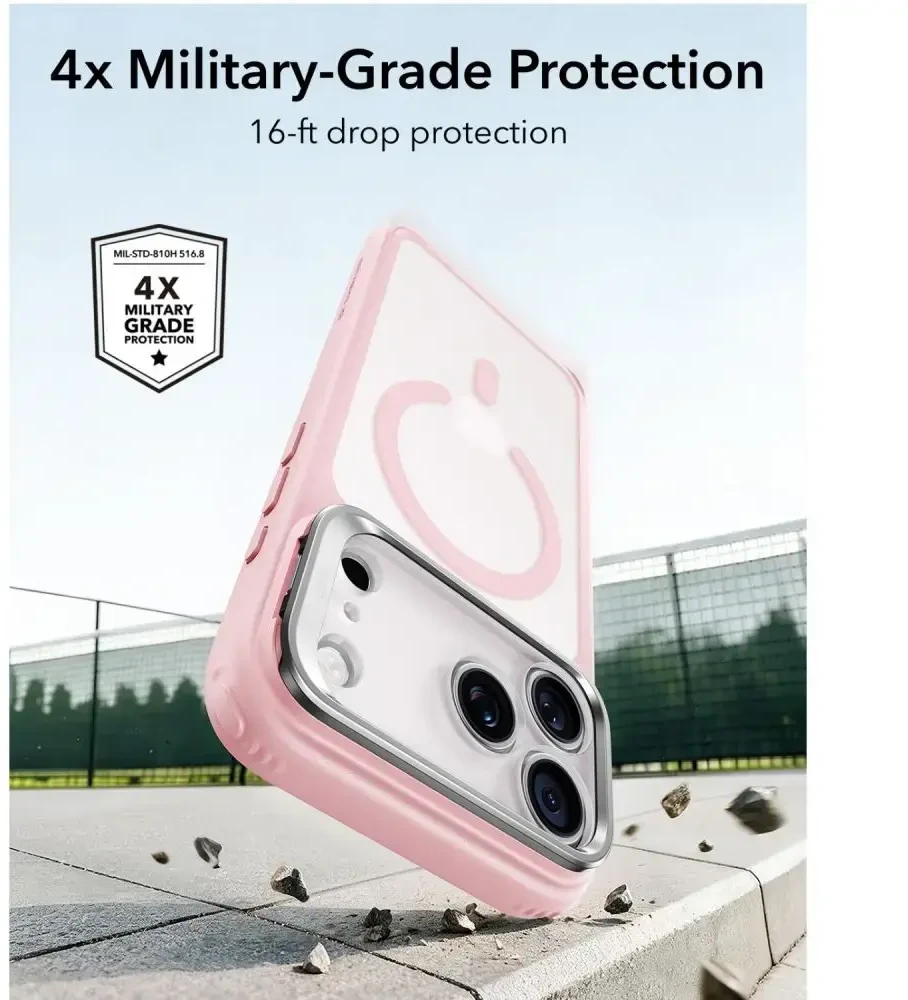 Dėklas ESR CLASSIC HYBRID KICKSTAND MAGSAFE IPHONE 17 PRO MAX / 18 PRO MAX FROSTED BUBBLEGUM Rožinis
