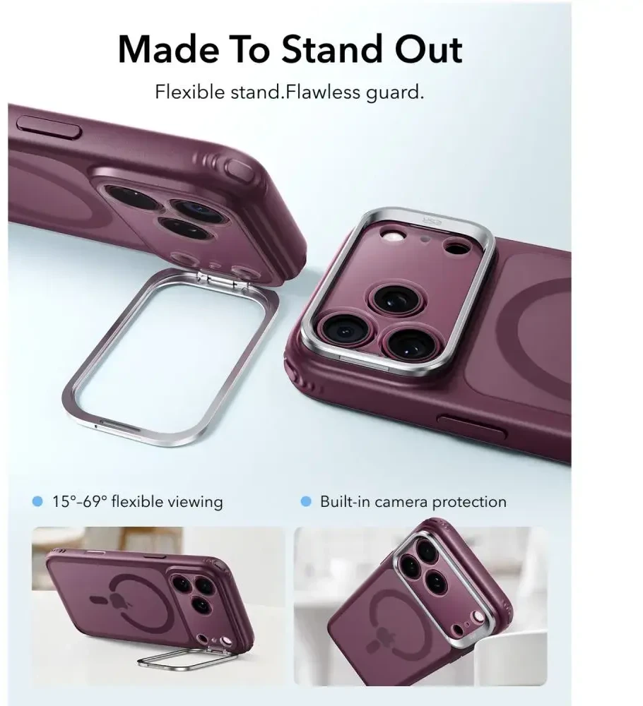 Dėklas Esr Classic Hybrid Kickstand Magsafe iPhone 17 Pro Max / 18 Pro Max frosted deep burgundy