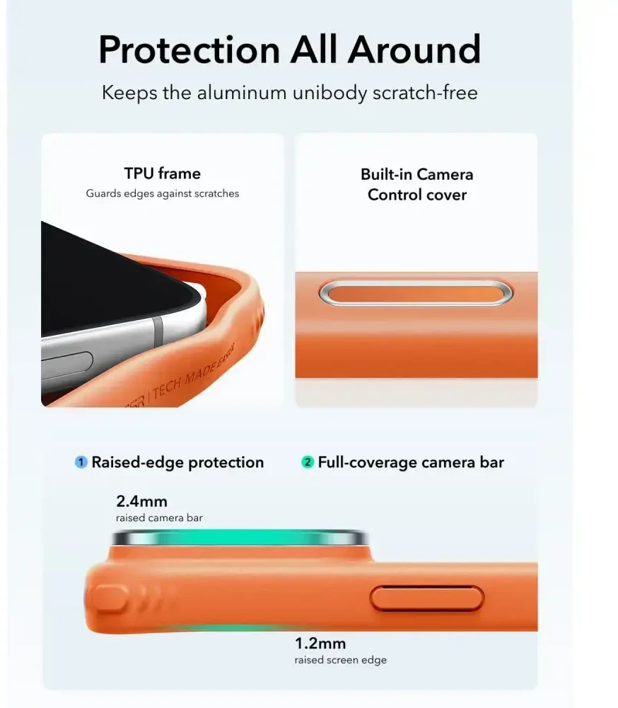 Dėklas ESR CLASSIC HYBRID KICKSTAND MAGSAFE IPHONE 17 PRO MAX / 18 PRO MAX FROSTED Oranžinis