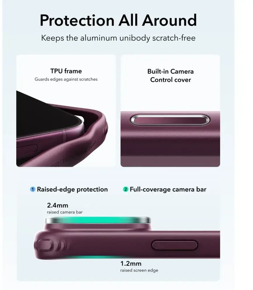 Dėklas Esr Classic Hybrid Kickstand Magsafe iPhone 17 Pro Max / 18 Pro Max frosted deep burgundy