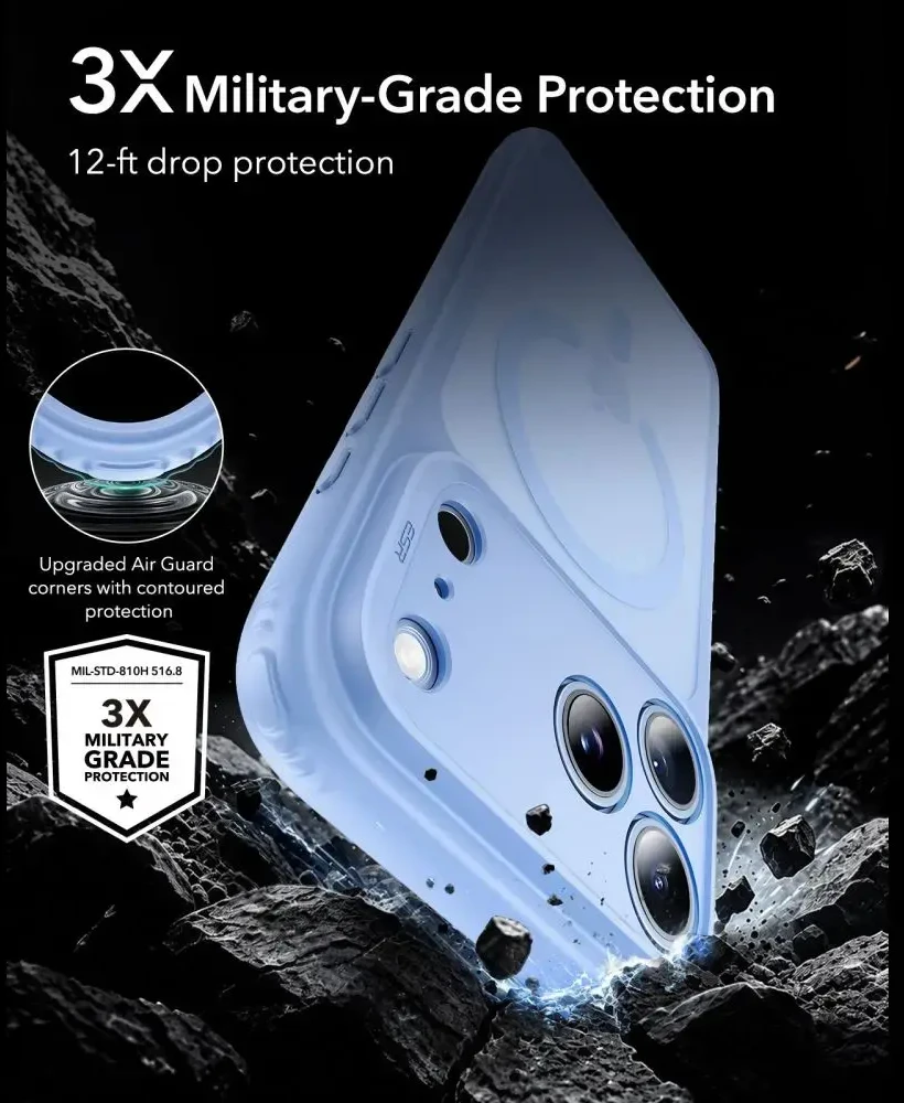 Dėklas Esr Classic Hybrid Magsafe iPhone 17 Pro Max / 18 Pro Max frosted light mėlynas