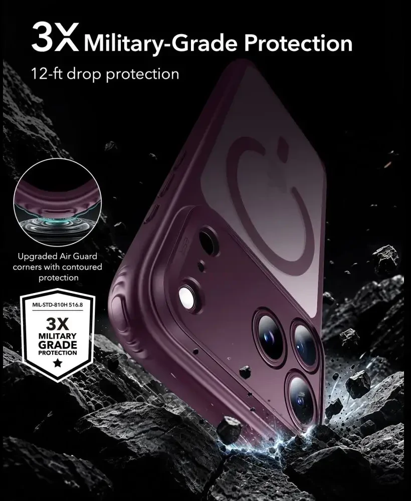 Dėklas Esr Classic Hybrid Magsafe iPhone 17 Pro Max / 18 Pro Max frosted deep burgundy