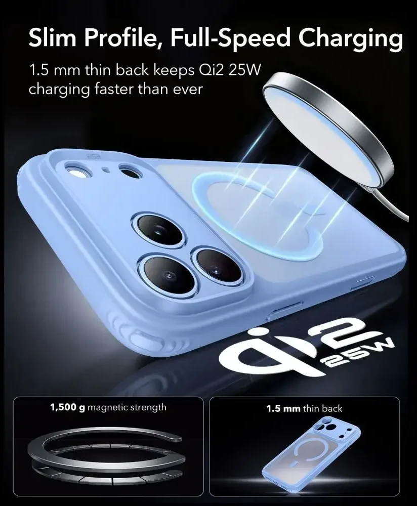 Dėklas Esr Classic Hybrid Magsafe iPhone 17 Pro Max / 18 Pro Max frosted light mėlynas