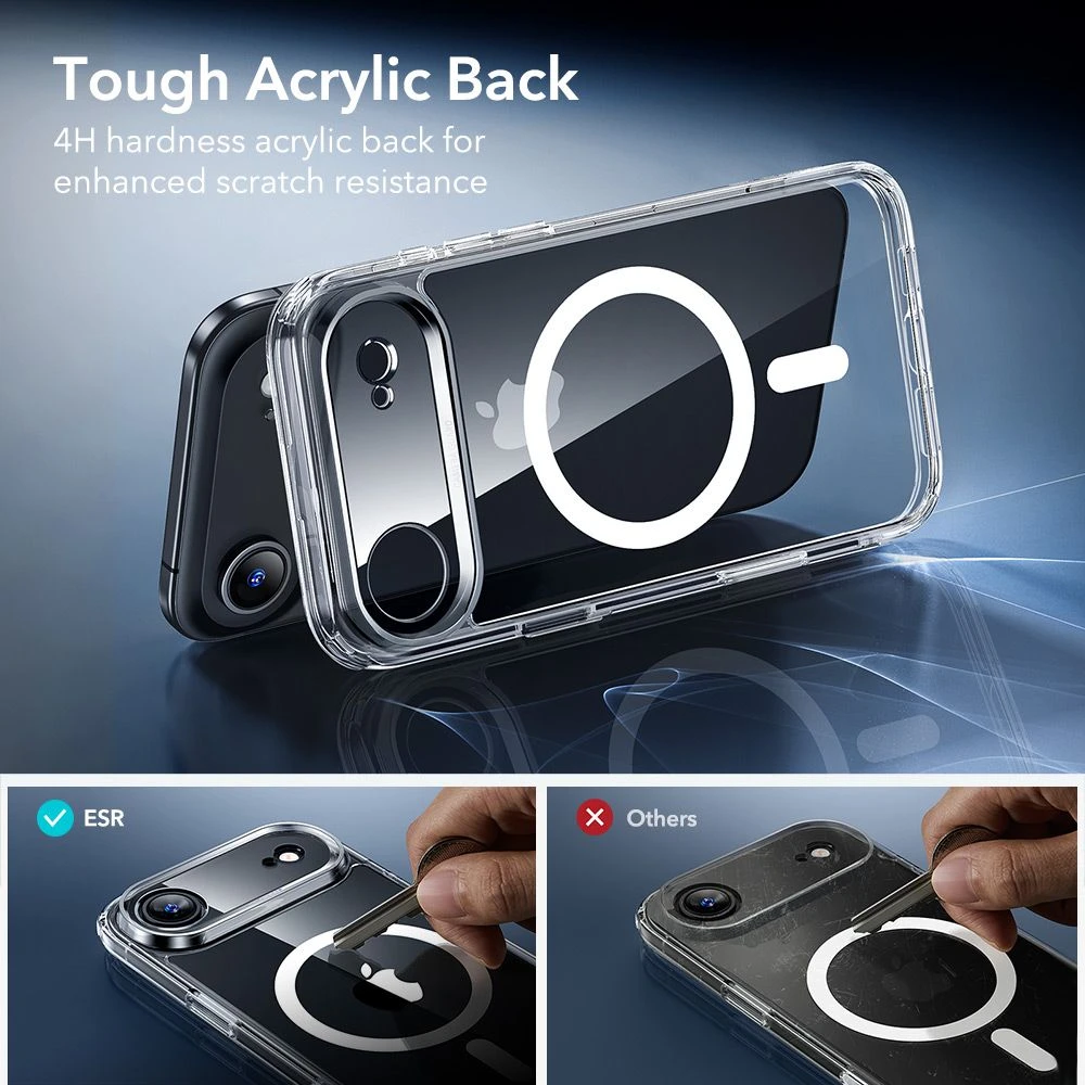 ESR Classic Hybrid Magsafe ir grūdinto stiklo iPhone 17 apsauginis stikliukas, skaidrus