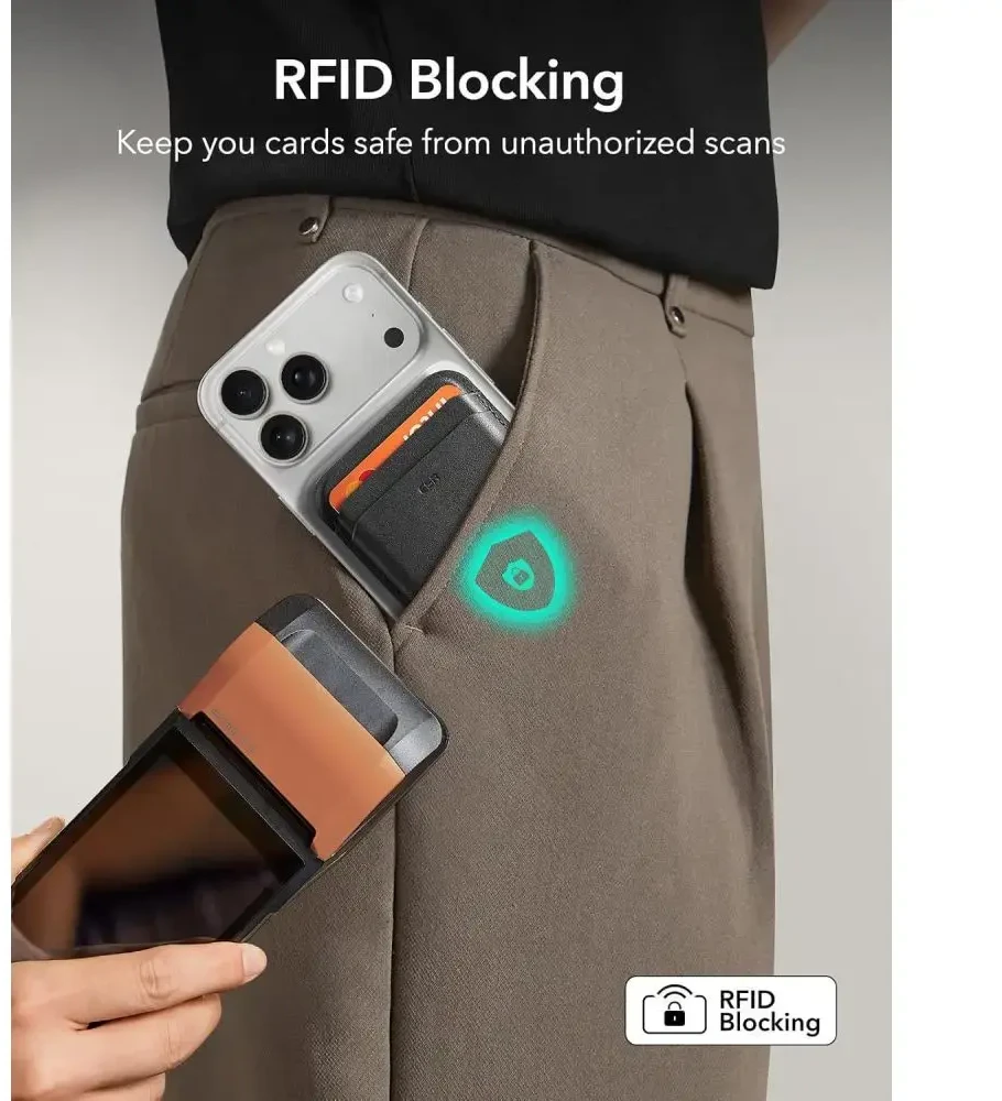 Dėklas ESR Classic RFID magnetinė piniginė MagSafe telefonui - Juodas