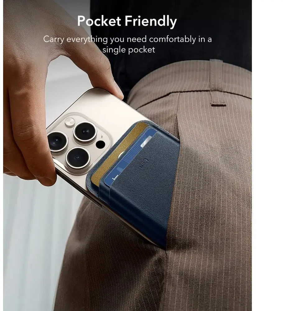 Dėklas Mėlyna ESR HaloLock magnetinė piniginė (tamsiai mėlyna)