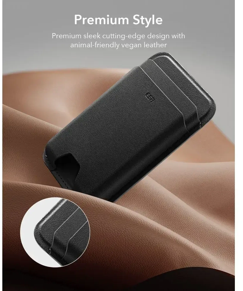 Dėklas ESR Classic RFID magnetinė piniginė MagSafe telefonui - Juodas